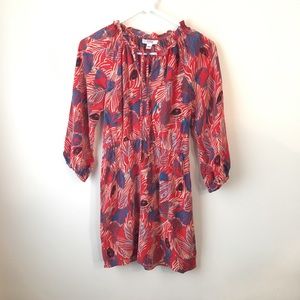 Luna by Josandra XS feather print silk dress